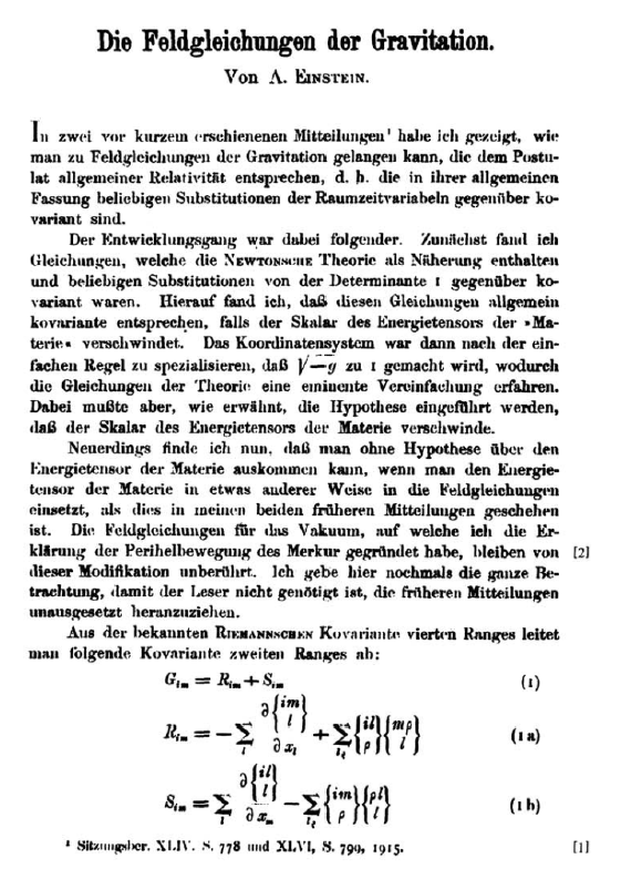 Einstein Field Equations